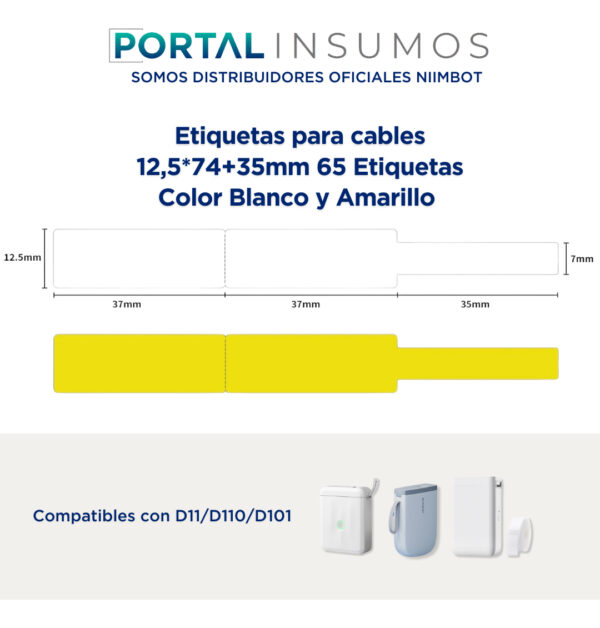 Etiqueta Para Rotuladora Impresora Niimbot Original 12.5x109mm