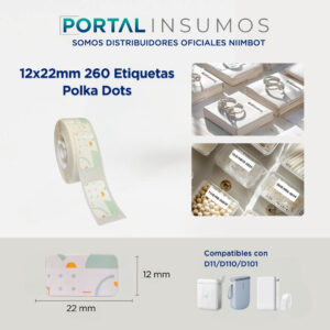 Etiqueta Para Rotuladora Impresora Niimbot Original 12x22mm