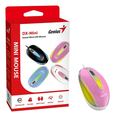 Mouse Genius Nx-mini Luminoso USB LED Rosa